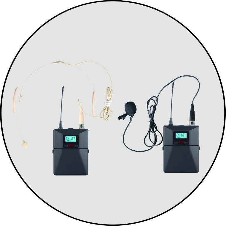 1 петличный +1 головной микрофоны ITC T-521UW